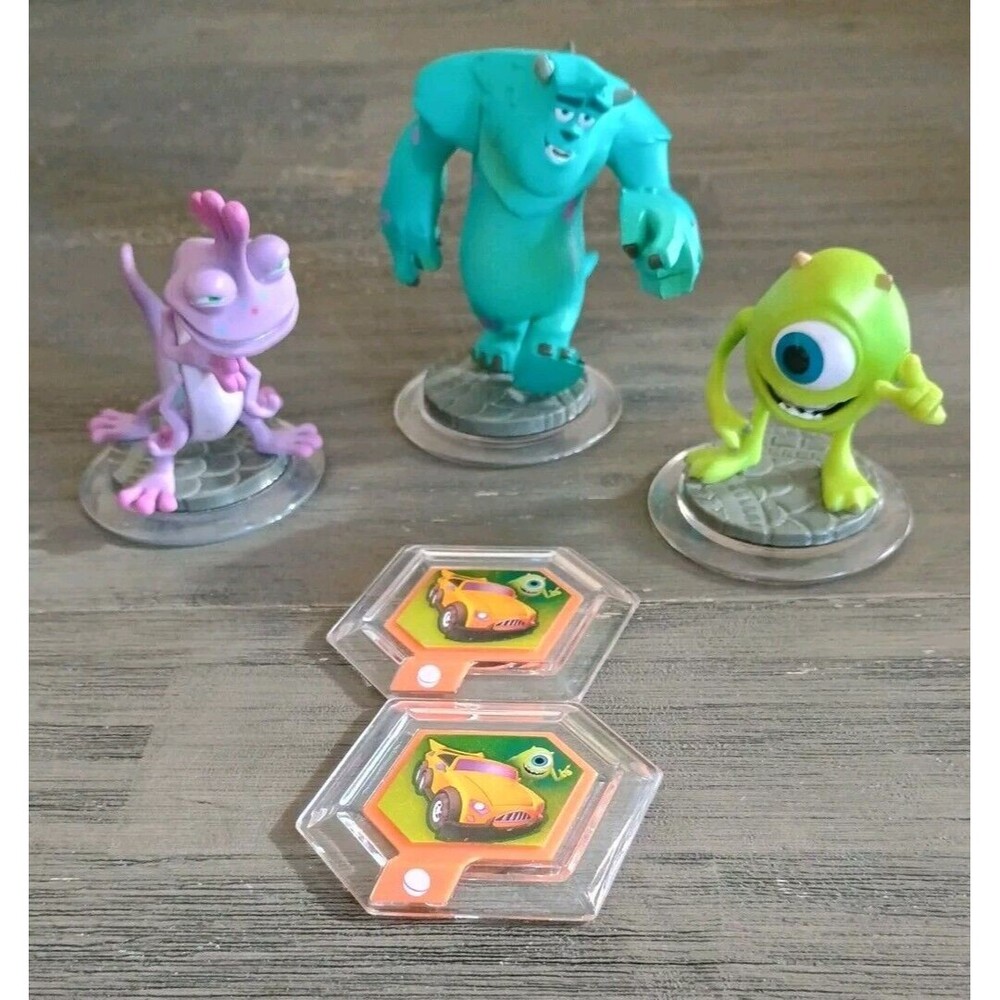 Disney Infinity Monsters Inc Sulley Mike Randall Disks Lot